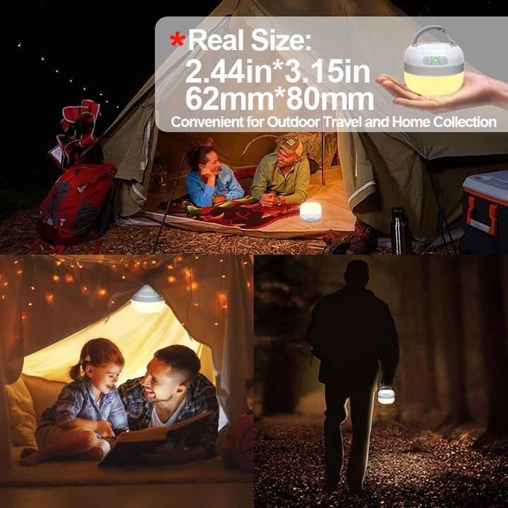 Rechargeable Multi-Color LED Camping Lantern with Power Bank & Emergency Light