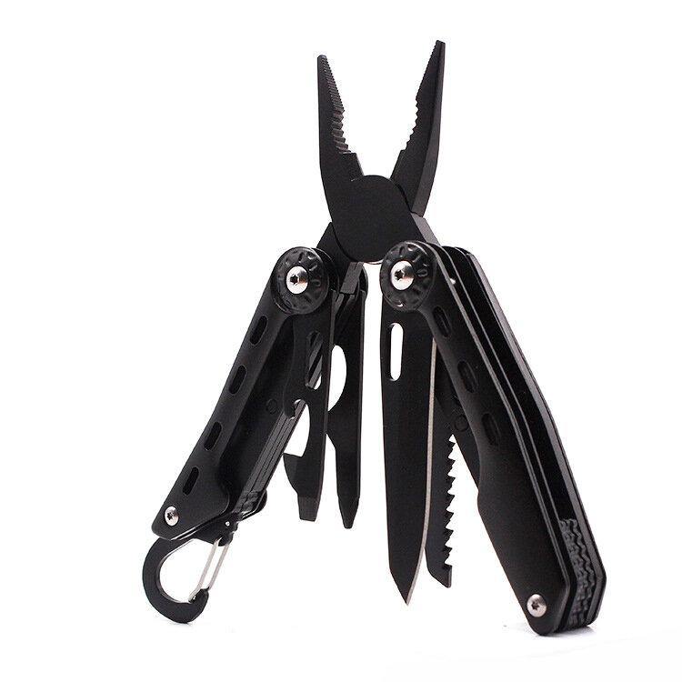 11 IN 1 Black Stainless Steel Folder Pliers Multi-Purpose Pliers Camping Outdoor Pliers Tool - MRSLM