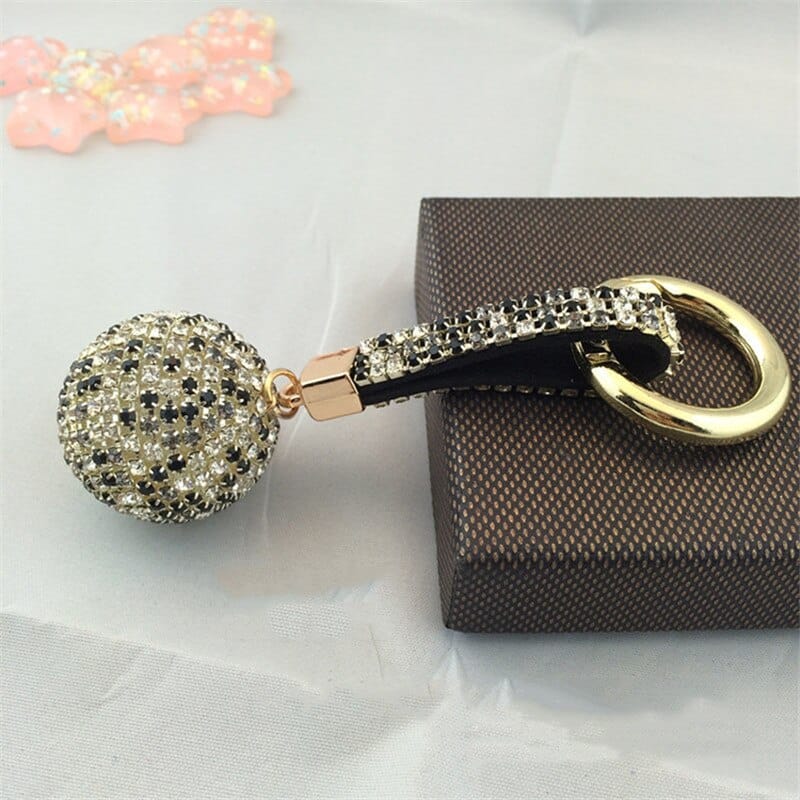 Glitter Keychain with Rhinestones