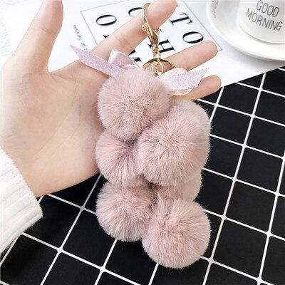 Eco Fur Pom Pom Keychain