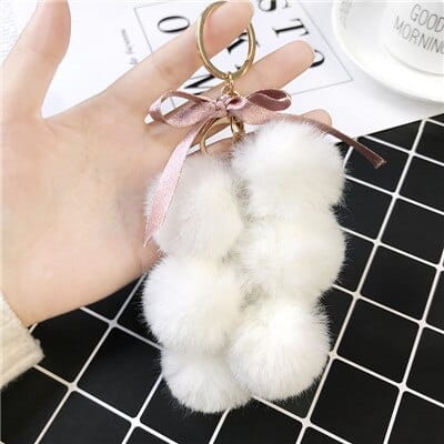 Eco Fur Pom Pom Keychain