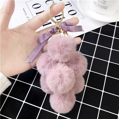 Eco Fur Pom Pom Keychain