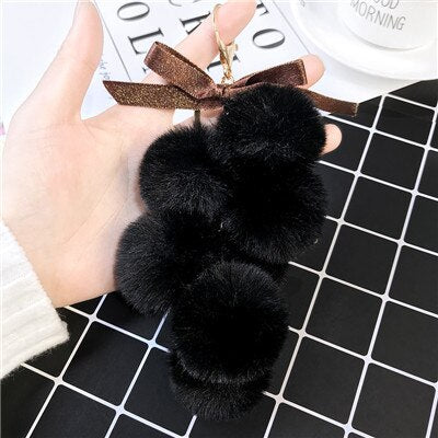 Eco Fur Pom Pom Keychain