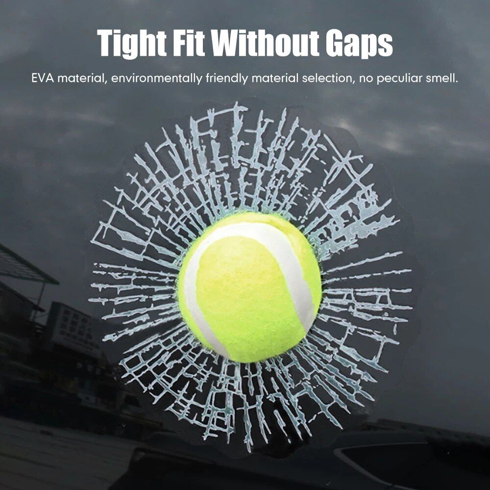 3D Smash Effect Tennis Ball Decal ‚Äì Car Window Sticker