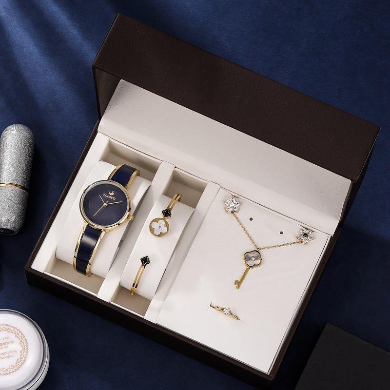 Gift Box Watches Set Bracelet Necklace Earring Ring Set - MRSLM