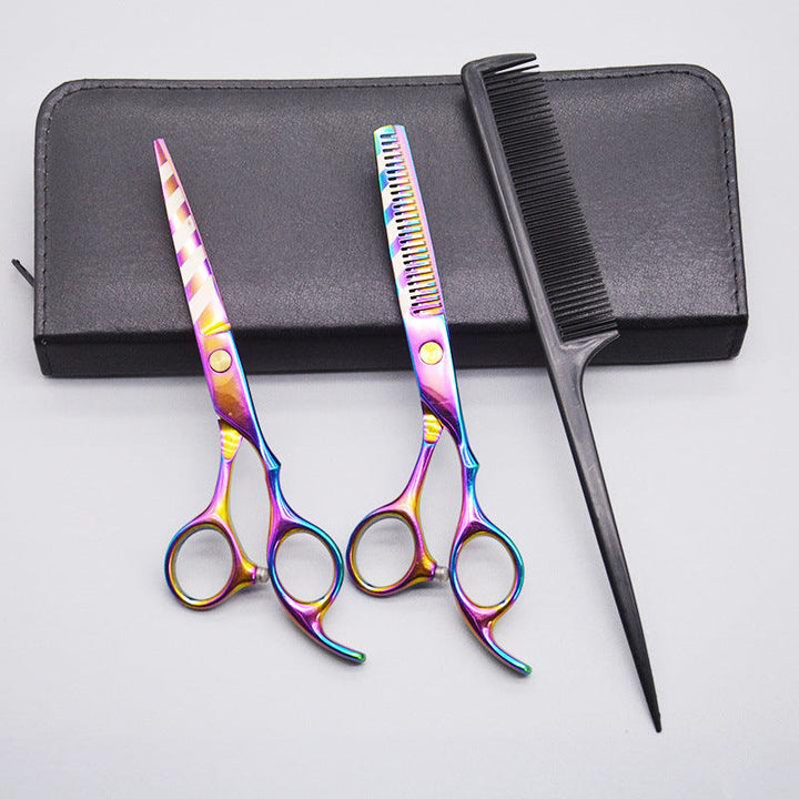 3 Pcs/Set Professional Stainless Steel Hair Cutting Thinning Scissors Barber Tool Hair Scissor Comb Set Hairdressing Shears Kit (#01)