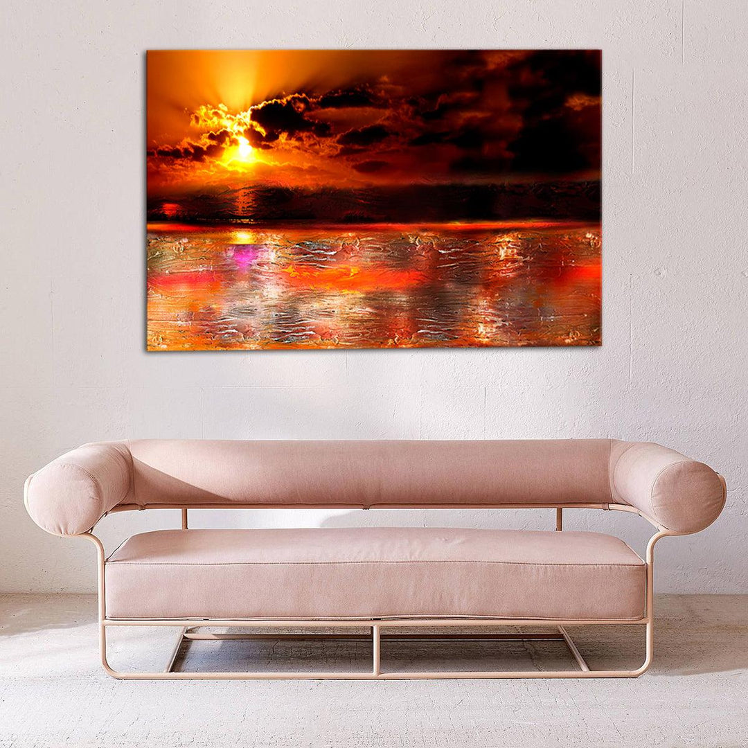 40*120/45*135cm Canvas Unframed Wall Painting Sea Sunset Hanging Pictures Modern Home Wall Decoration Supplies