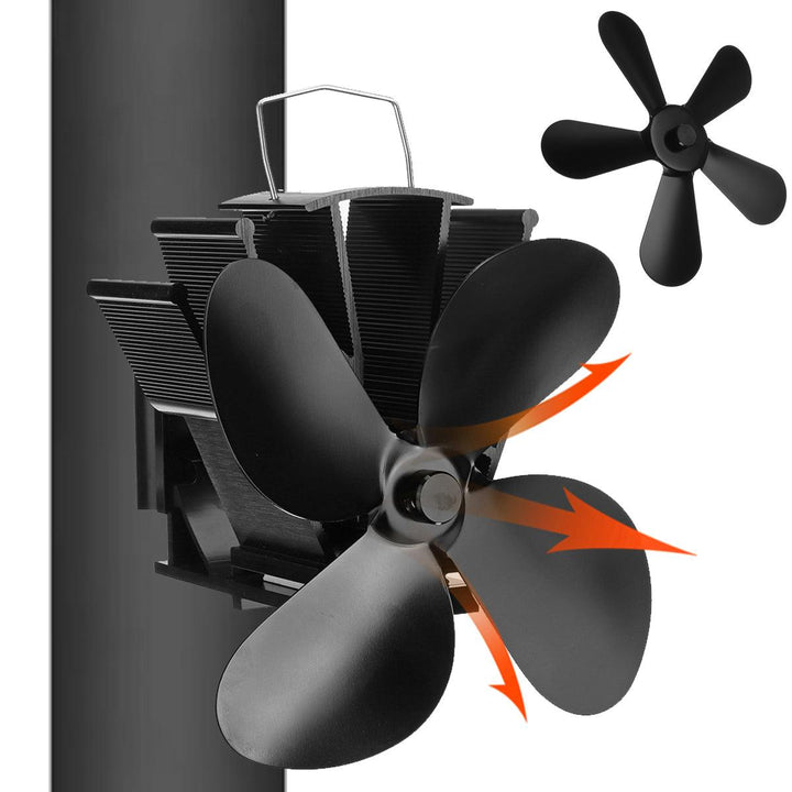 4/5 Blade Eco-friendly Stove Fan Low Noise Home Fireplace Fan Efficient Heat Distribution