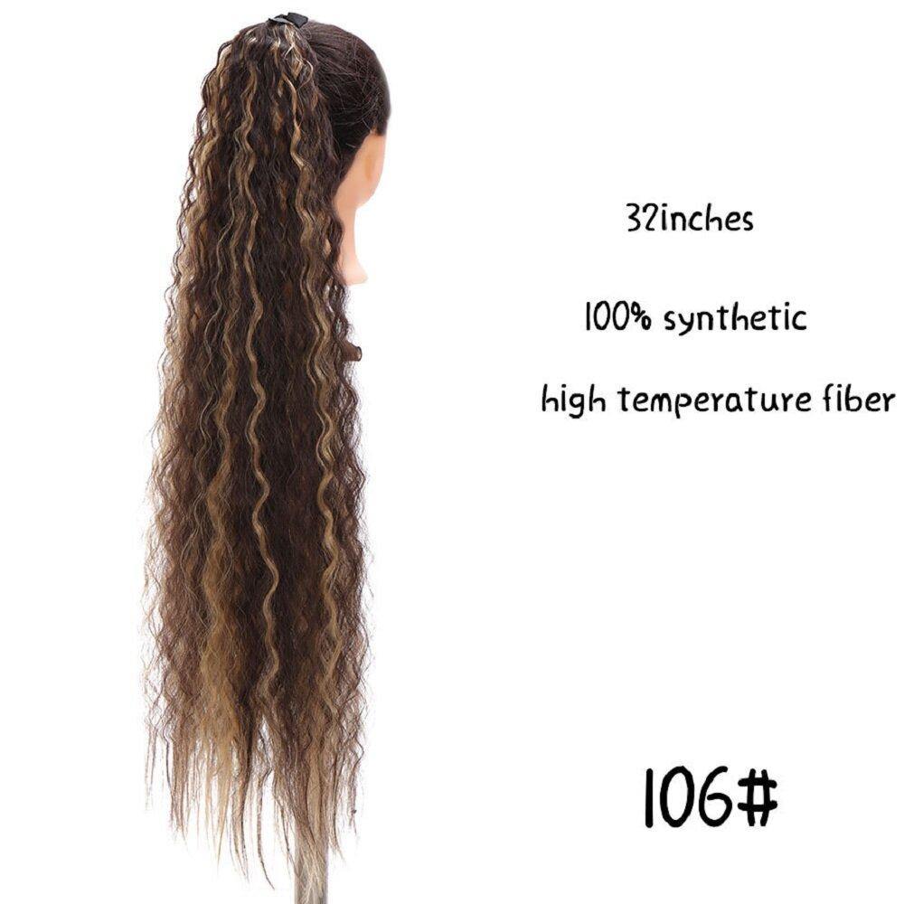 32inch 10 Colors Long Curly Hair High Temperature Fiber Bandage Ponytail Wig Piece - MRSLM