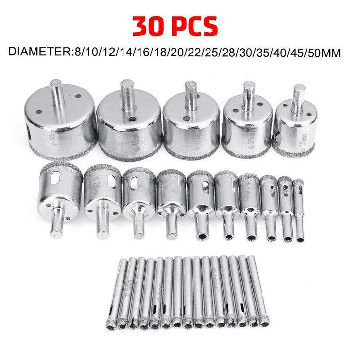 5/35Pcs 6-50mm Diamond Hole Saw Drill Bit Set Tile Ceramic Glass Marble Drill Cutter