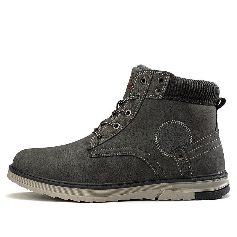 Martin Boots Men's New High-top Men's Shoes Plus Cashmere Men's Leather Boots