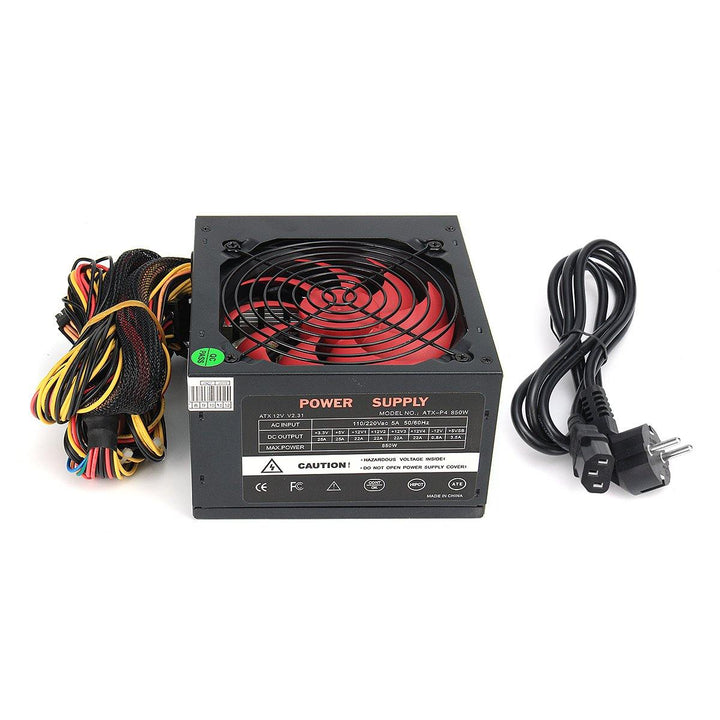 850W 12V ATX Computer Power Supply 12CM Fan 20/4PIN For Intel AMD PC 110V-230V