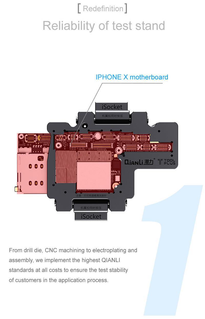 QIANLI iSocket Motherboard Test Fixture IPHONEX Double-deck Motherboard Function Tester Repair Tool for iPhone x xs xs max