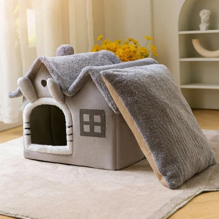 Foldable Winter Warm Cat House: Bed for Small Pets