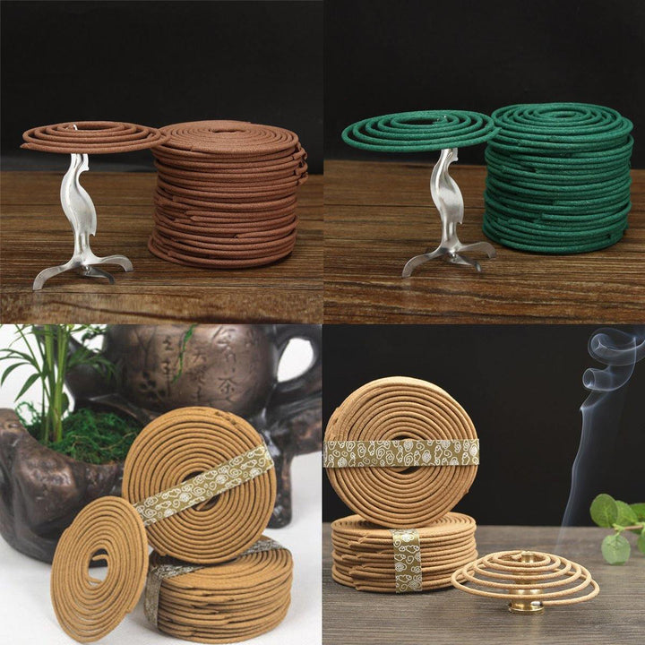 48pcs Natural Coil Incense Fragrance Indoor Aromatherapy Buddhist Holder