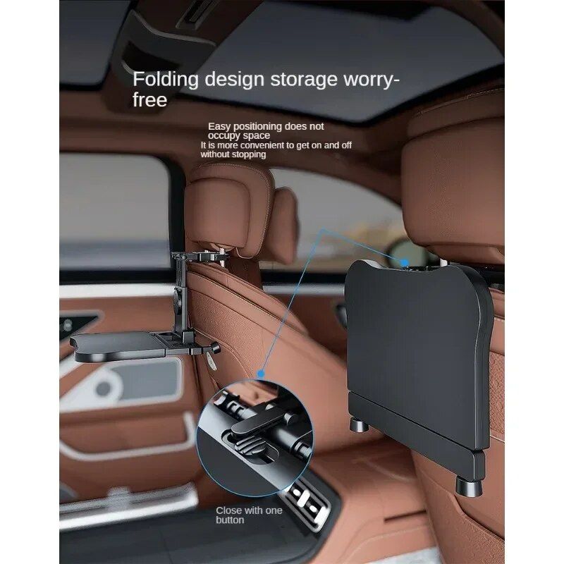 360¬∞ Rotating Car Dining & Computer Tray with Beverage Holder