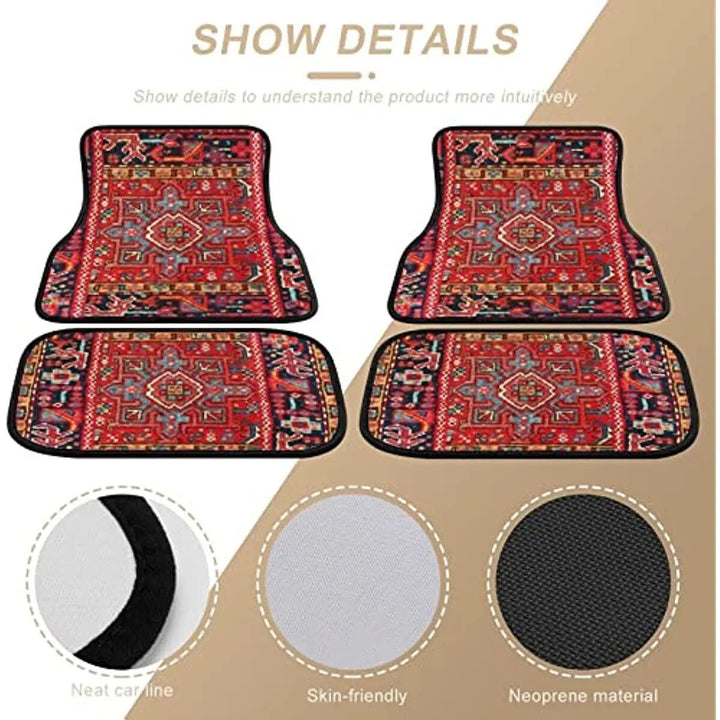 Persian Rug-Style Car Floor Mats - A Set of 4