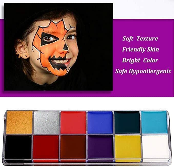 12 Colors Face Body Paint Oil Face Painting Kits Professional Painting Halloween Party Fancy Make Up