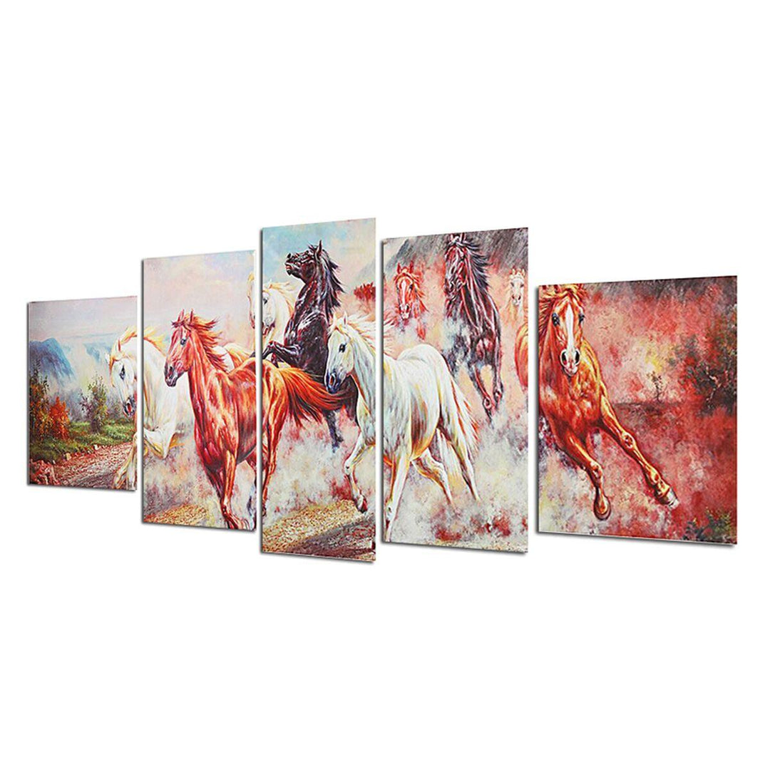 5 Panels Horses Modern Painting Wall Decoration Art Picture Hanging Drawing Living Bedroom Decoration no Frame