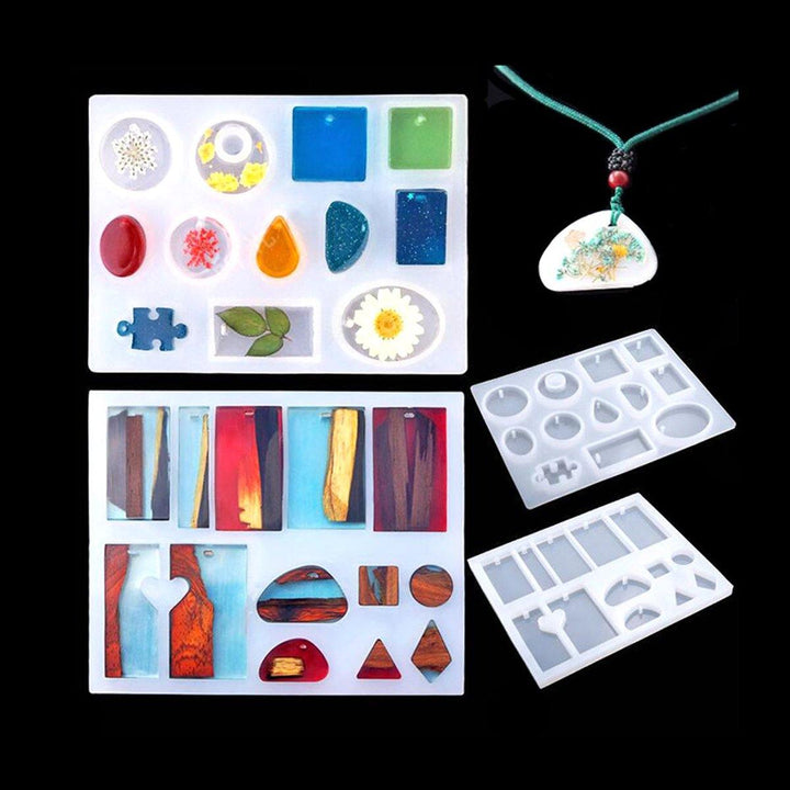 184Pcs Resin Casting Mold Silicone DIY Mold Jewelry Pendant Mould Making Craft Kit