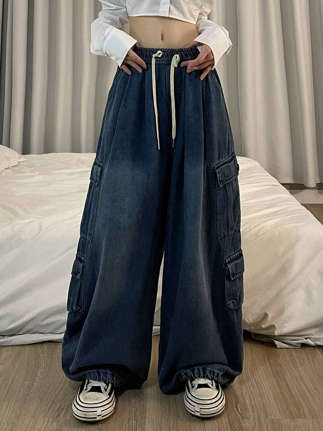 Jeans Tooling Loose Wide Leg Pants Women