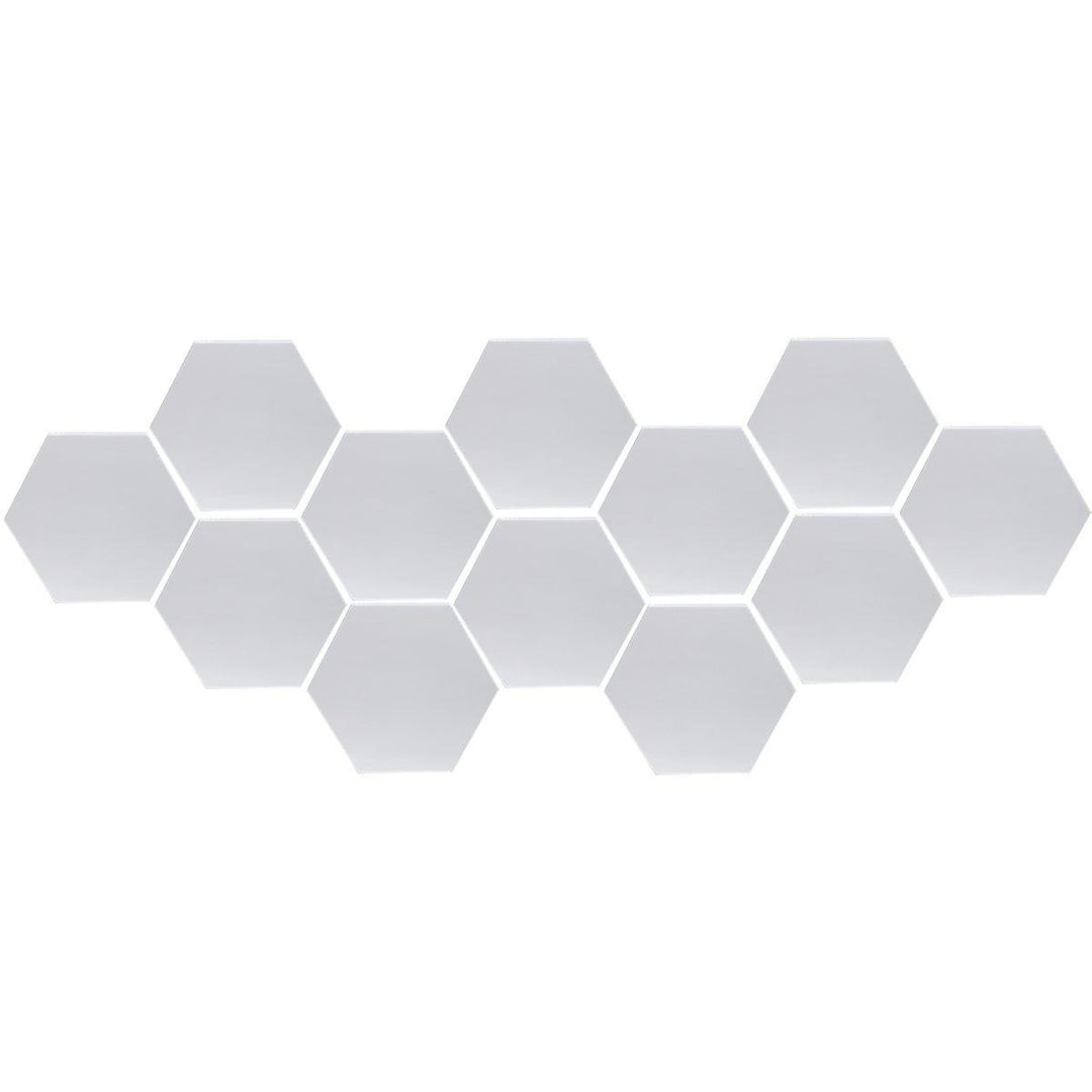 12Pcs 12.6cm Mirror Wall Sticker Vinyl Hexagon Removable Acrylic 3D Mirror DIY Home Room Decor Art