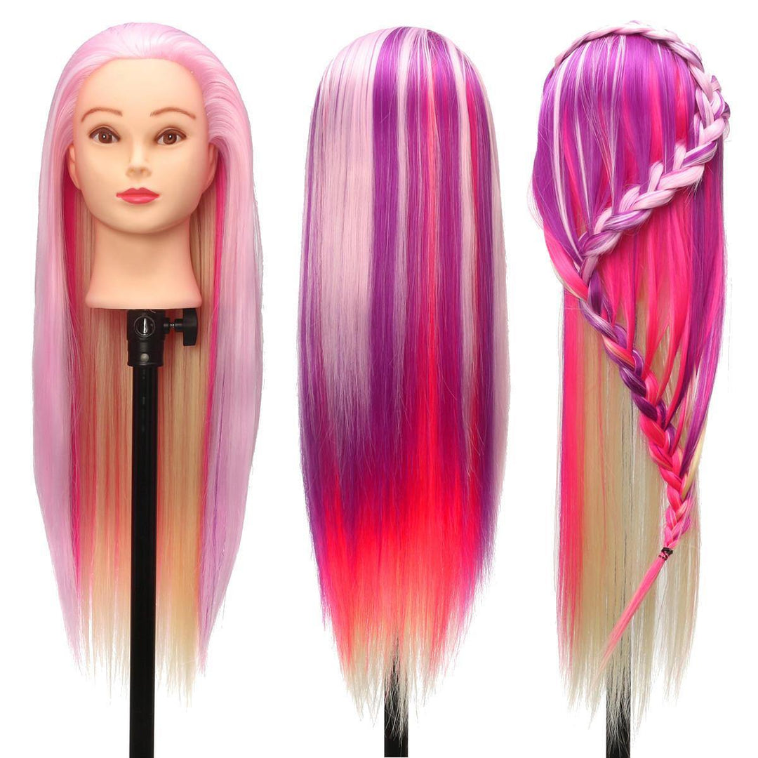 27'' Colorful Practice Training Head Long Hair Mannequin Hairdressing Salon Model