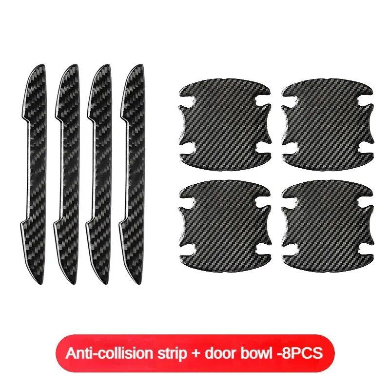 Carbon Fiber Car Door Handle Scratch Protector & Rearview Mirror Strip