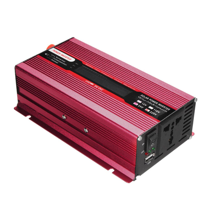 2000W DC 12V/24V to AC 110V/220V Solar Power Inverter Modified Sine Wave LCD Voltage Display