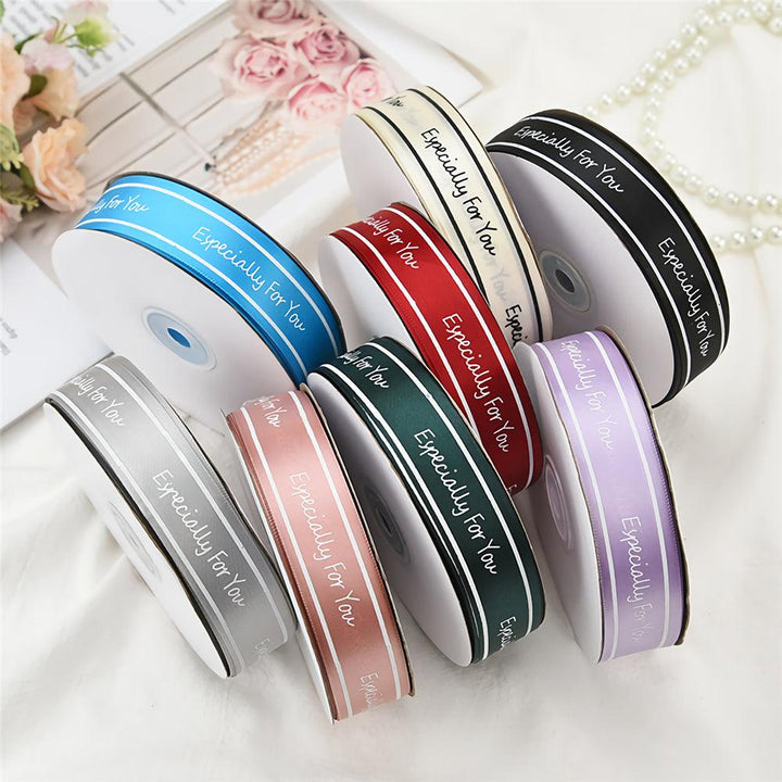 2.5cm Especially For You Printed Satin Ribbon Gift Flowers Packing Belt for Wedding Party Decorations DIY Crafts Ribbon