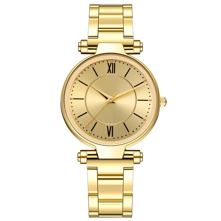 Exquisite Rose Gold Stainless Steel Women's Quartz Watch