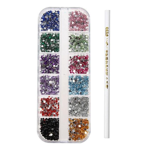 3D Round Glitter Rhinestone Bead  Wax Picker Pencil Diamant Gems Manicure Nail Art Tool