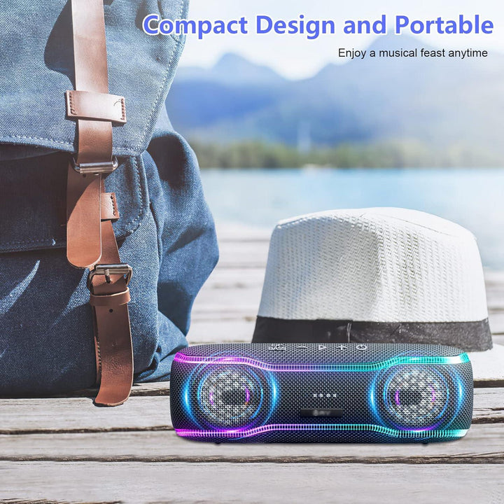 25W Waterproof Outdoor Bluetooth Speaker with RGB Light & Stereo Surround Sound