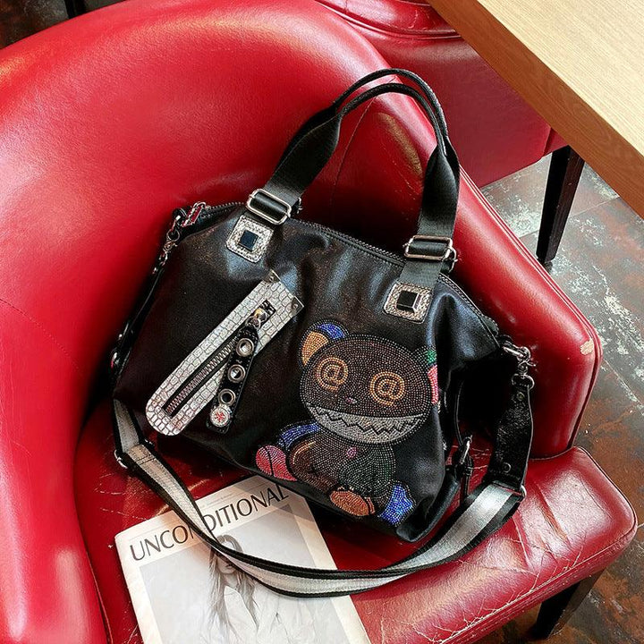 Large-capacity Soft Leather Hot Drilling Single-shoulder Diagonal Bag