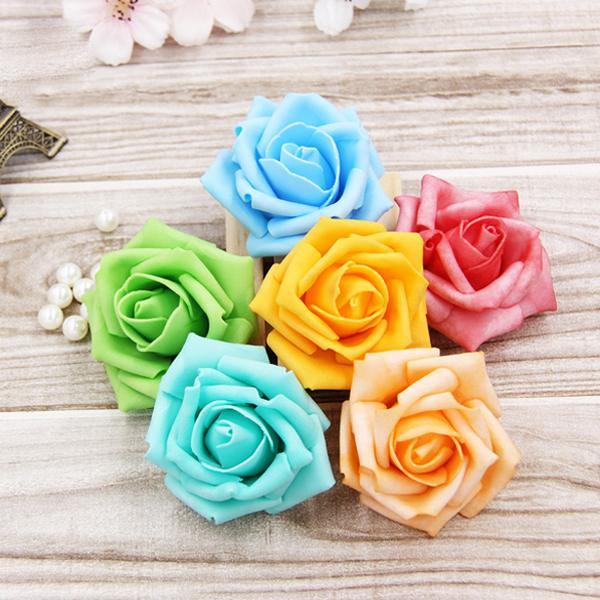 50pcs 7.5cm Artificial Simulation Foam Rose Bouquet Flower Ball Wedding Party Home Decoration