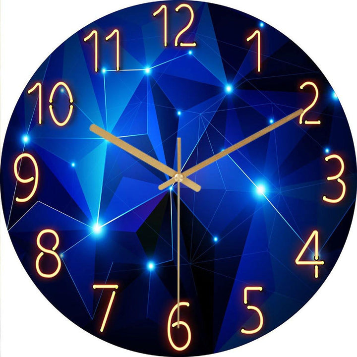 12 Inch Fashion Glass Quartz Clock Home Living Quiet Silent Simple Clock