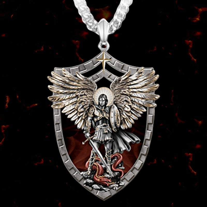 Warrior Guardian Holy Angel St. Michaels Pendant Necklace