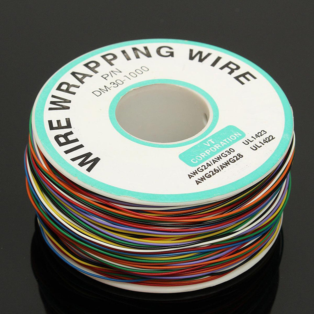 DANIU 250M 8-Wire Colored Insulated P/N B-30-1000 30AWG Wire Wrapping Cable Wrap Reel