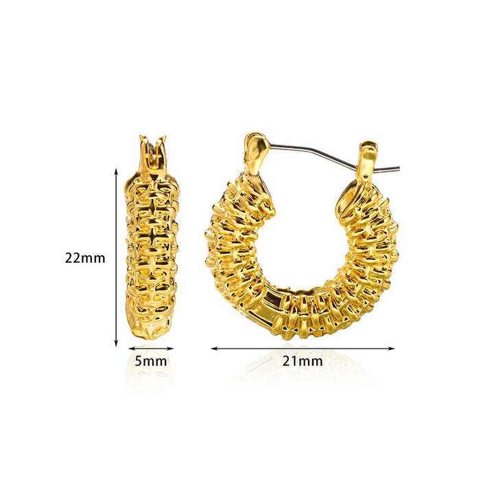 Gold Color Stainless Steel Hoop Earrings