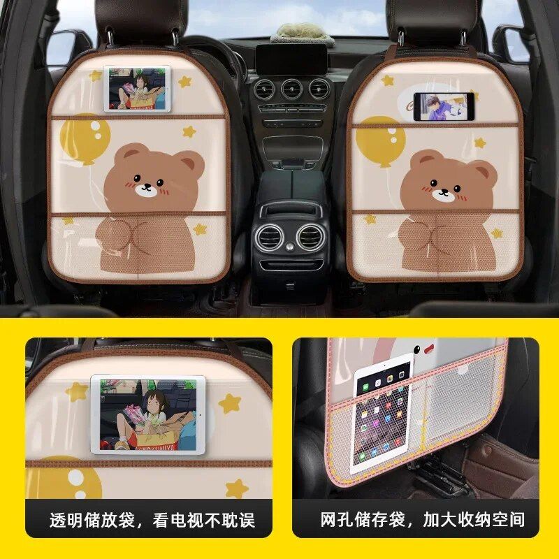 Waterproof Cartoon Car Seat Back Protector for Kids