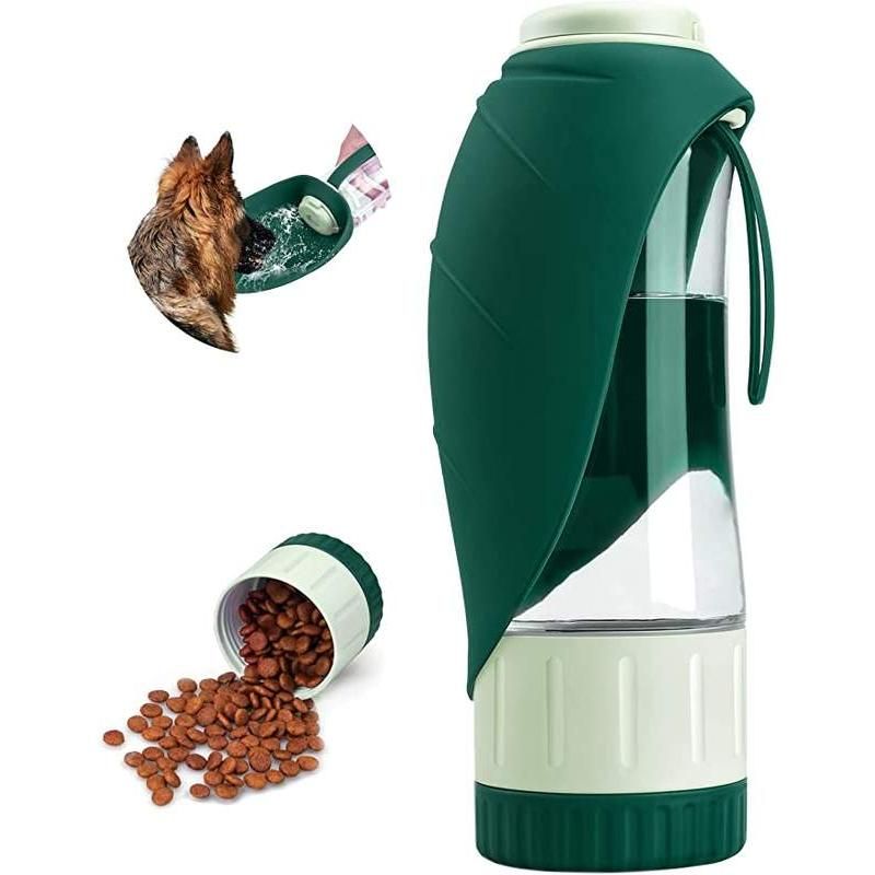 2-in-1 Portable Pet Water Bottle and Food Dispenser for Dogs