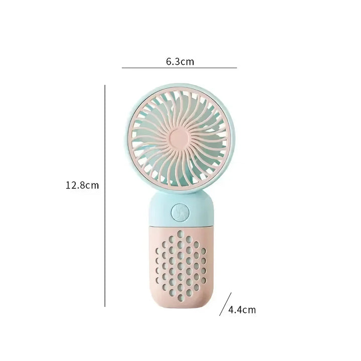 Cute USB Mini Handheld Rechargeable Fan - Pocket-Sized, Low-Noise, and Portable