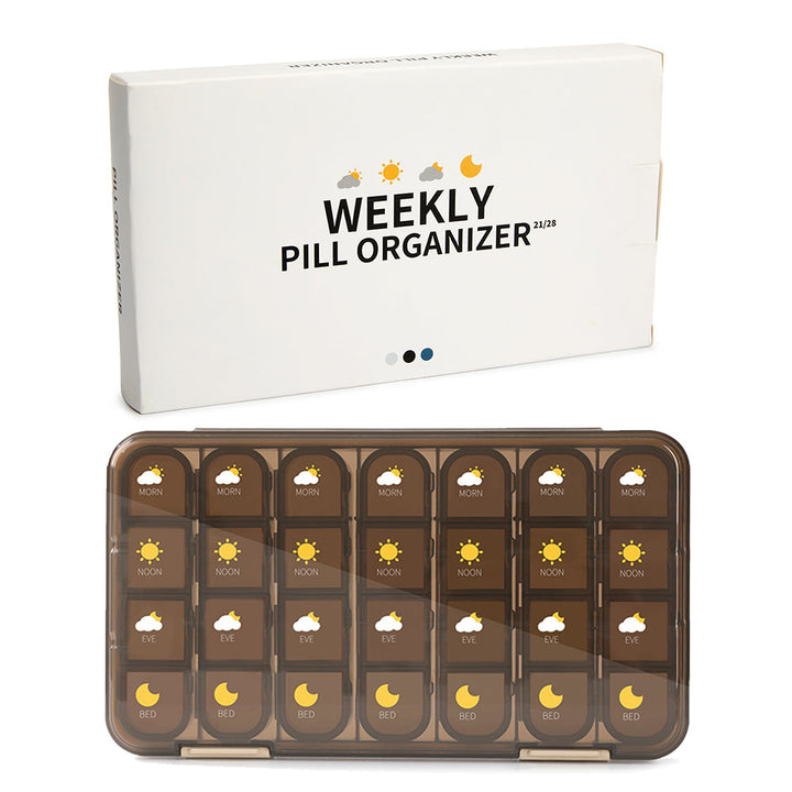 Large Capacity Weekly Pill Organizer - 21/28 Grids Pill Case