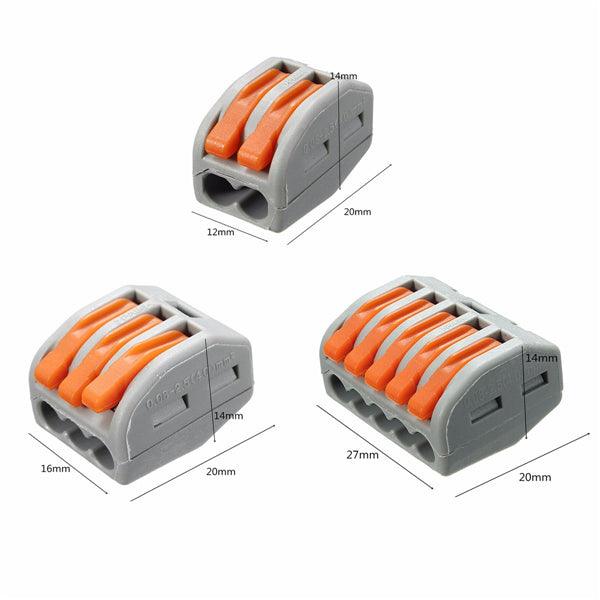 Excellway¬Æ ET25 2/3/5 Pins Spring Terminal Block 5Pcs Electric Cable Wire Connector