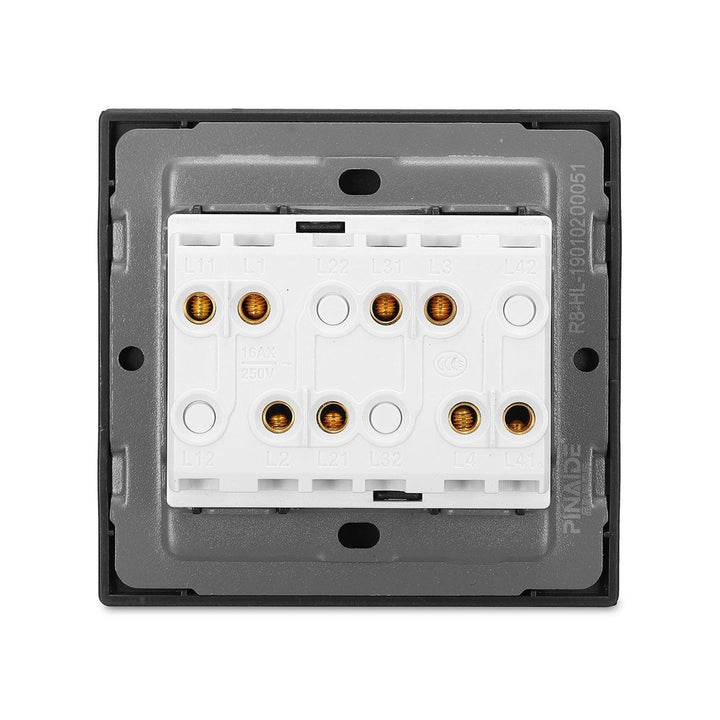 1/2/3/4Gang Wall Touch Switch Tempered Glass Panel LED Light Free Click Switch Control