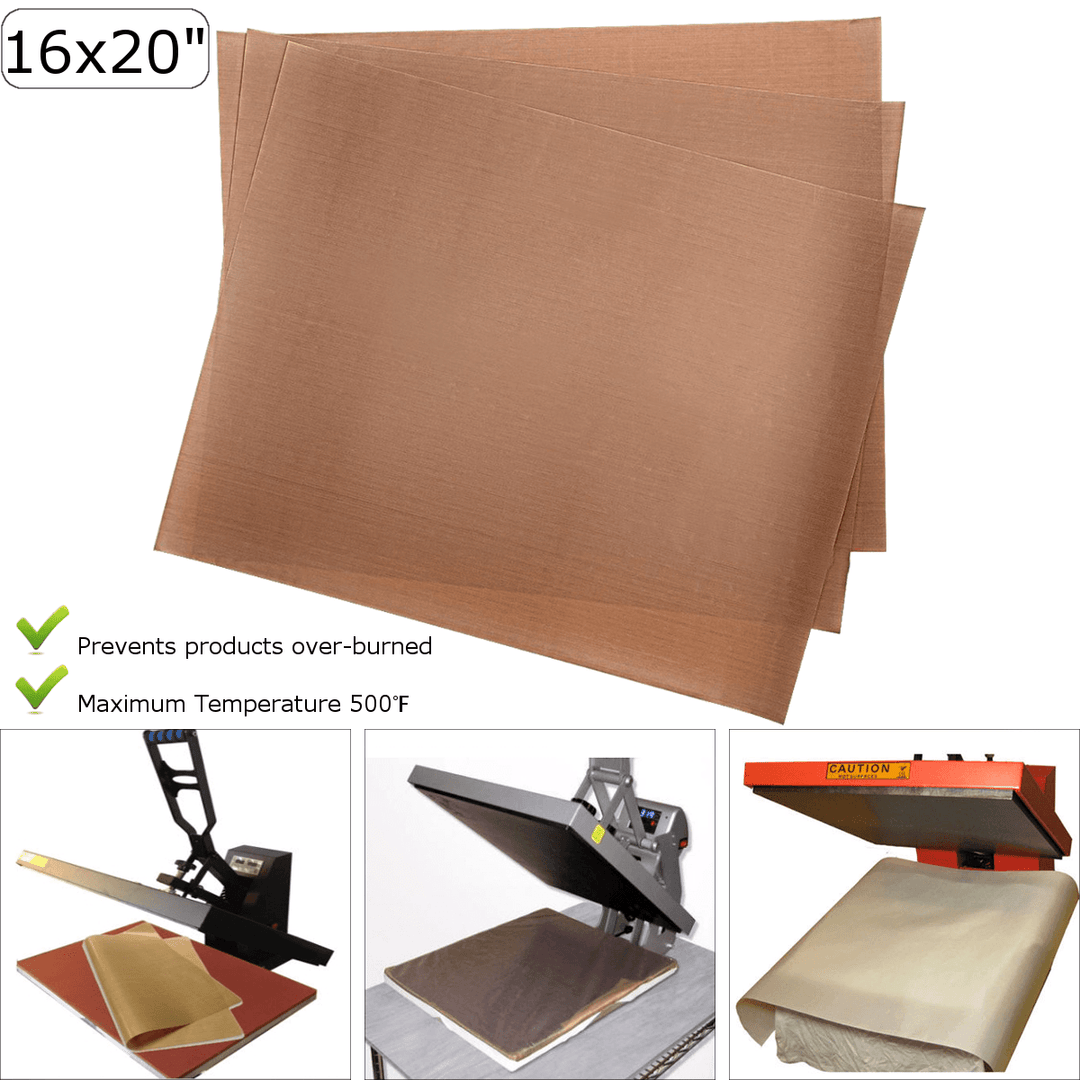 3Pcs 50x40cm 260℃ Brown Heat Press Sheet Transfer Film Machine for Ironing Craft Pad Thermal Transfer