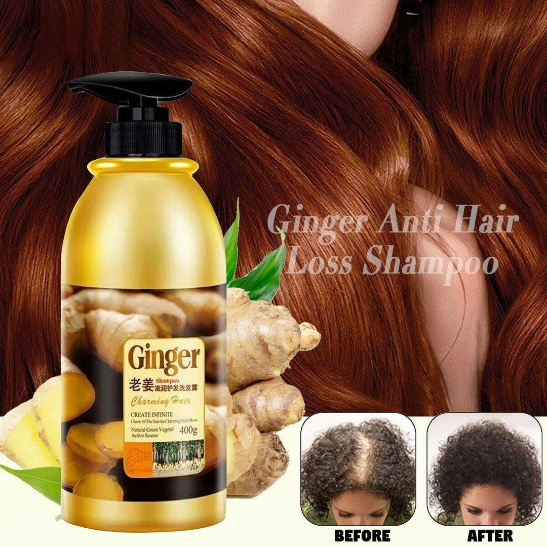 400ML Natural Ginger Oil-Control Shampoo Anti Dandruff Health Hair Care