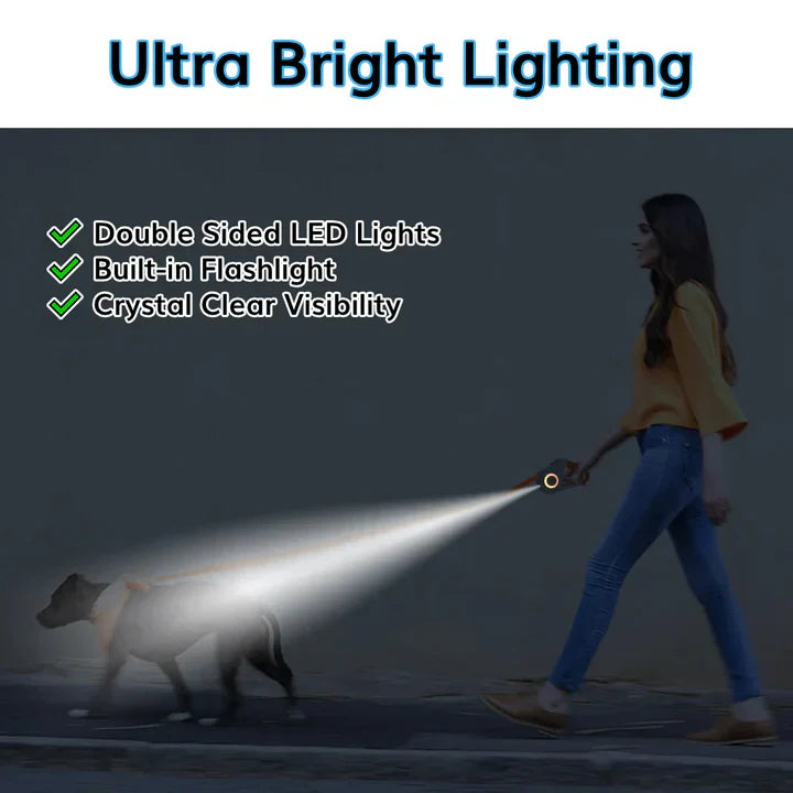 Zylo LED Retractable Dog Leash - Ultimate Nighttime Safety