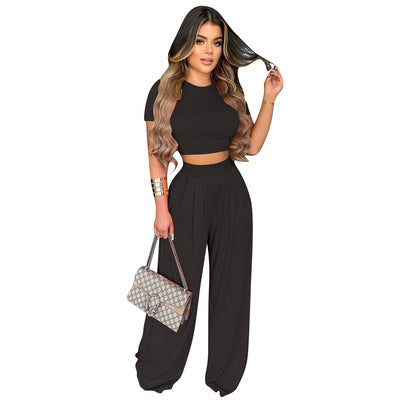 Fashion Casual Wide Leg Two-piece Set