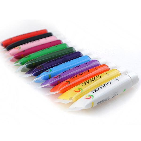 12 Colors Acrylic 3D Paint Nail Art Painting Pigment Tips Set